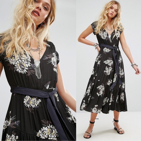 Free People All I Got Maxi Dress Black Sz 0 - Picture 1 of 17